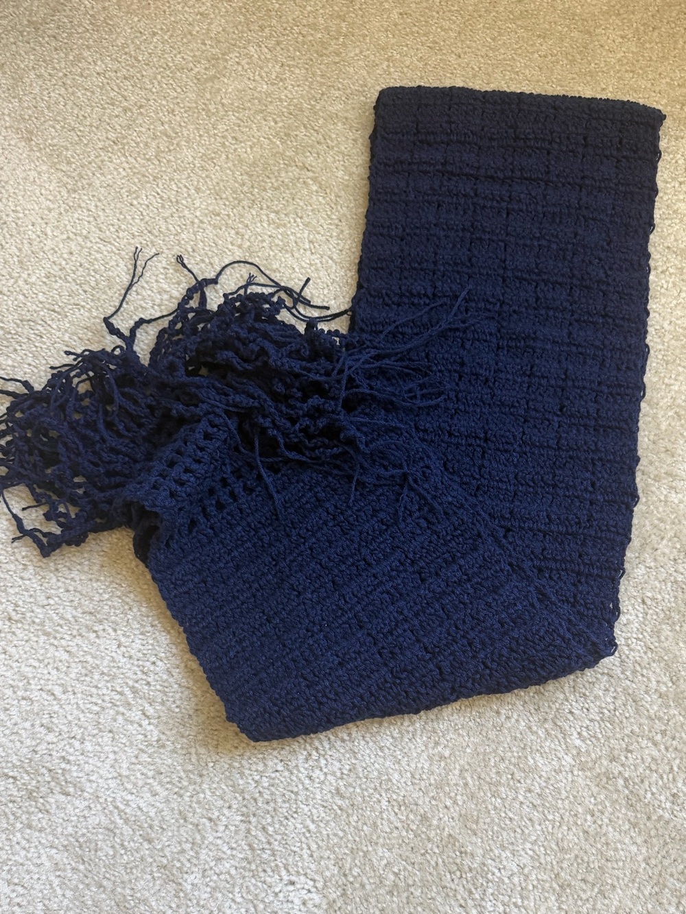 Adults  Navy Knit Scarf